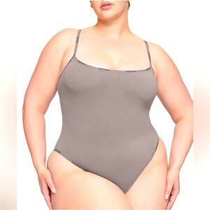 NWT!  Skims Cotton Logo Bodysuit In Smoke Size 4x